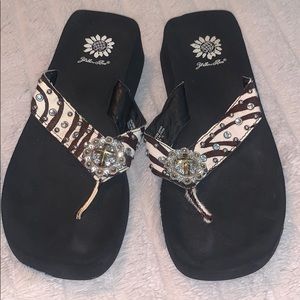 Yellowbox Zebra wedge sandals